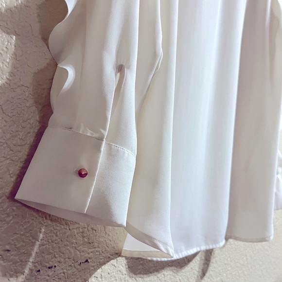 Banana republic woman blouse with ruffles and long sleeve size S - Picture 9 of 11